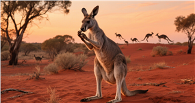 非洲大草原野生袋鼠图片